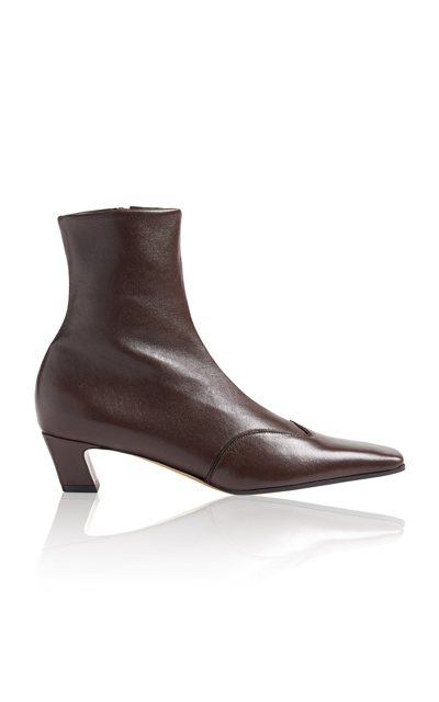 Khaite Cowboy Boots With Square Toe And Low Heel In Brown