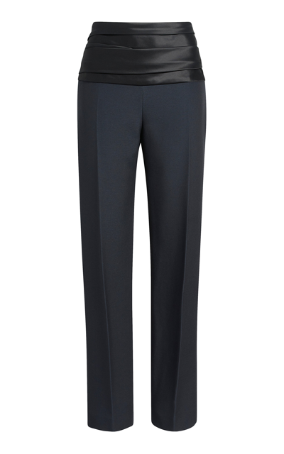 Khaite Camberly Ruched-waist Pants In Black