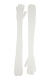 Khaite Rouen Sheer Wool Gloves In White