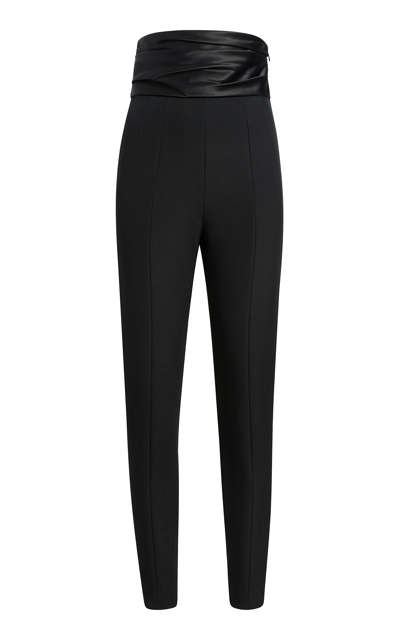 Khaite Lenro Ruched-waist Pants In Black