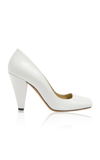 Khaite Cedar Leather Peep-toe Pumps In White