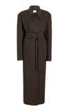 Khaite Lea Belted Woold Coat In Olive