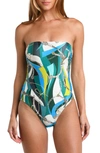 L AGENCE TORY BANDEAU ONE-PIECE SWIMSUIT