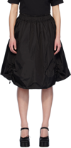 Simone Rocha Black Ruched Midi Skirt In Black