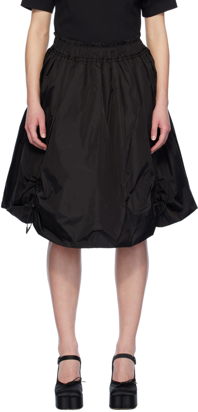 SIMONE ROCHA BLACK RUCHED MIDI SKIRT