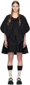 Simone Rocha Black Bow Minidress In Black/black
