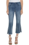 LIVERPOOL LOS ANGELES GIA PULL-ON FRAYED CROP FLARE JEANS