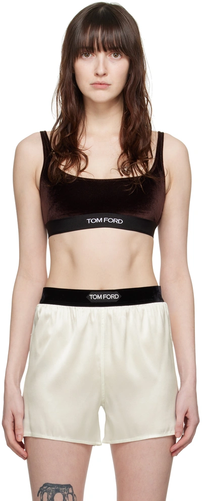 Tom Ford Brown Scoop Neck Bra In Kb377 Chocolate Bro