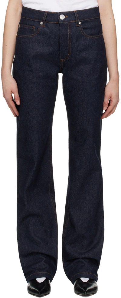 Ami Alexandre Mattiussi Indigo Straight-fit Jeans In Indigo/402