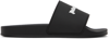 Palm Angels Black Logo Pool Slides In Black White