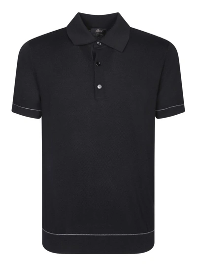 Brioni Cotton Polo Shirt In Black
