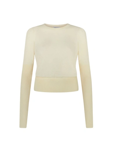 Serena Bute Pointelle Fitted Jumper - Cream In Black