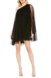 Mac Duggal Rhinestone Detail One-shoulder Cocktail Minidress In Black