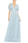Mac Duggal Women's Beaded & Sequined V-neck Gown In Powder Blue
