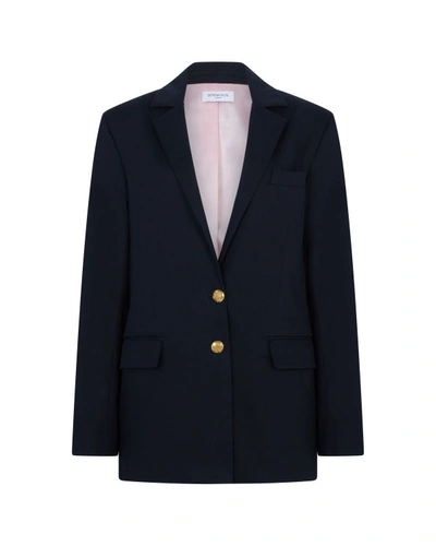 Serena Bute Boyfriend Blazer - Midnight Navy In Black