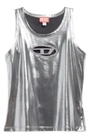 DIESEL T-LYNYS LOGO CUTOUT FOILED JERSEY TANK