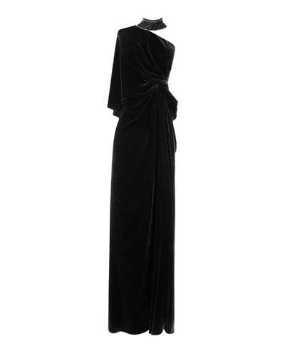 Gemy Maalouf One-shoulder Beaded Dress - Long Dresses In Black