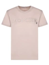 Moncler Embroidered Tonal Logo Cotton T-shirt In Grey