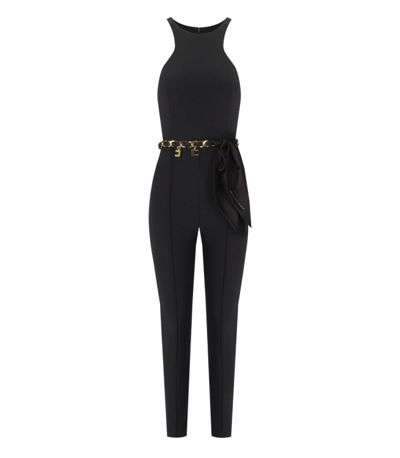 Elisabetta Franchi Black Jumpsuit With Belt