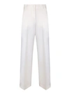 Msgm Cropped Ivory Trousers In White