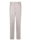 Lardini Linen And Viscose Trousers In Grey