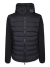 MONCLER KNIT AND NYLON CARDIGAN