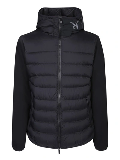 Moncler Knit And Nylon Cardigan In Black