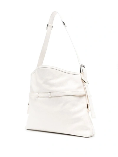 Givenchy Medium Ivory Tumbled Calfskin Leather Shoulder Bag In White