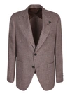 Lardini Linen And Wool Jacket In Grey