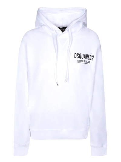 Dsquared2 White Cotton Hoodie