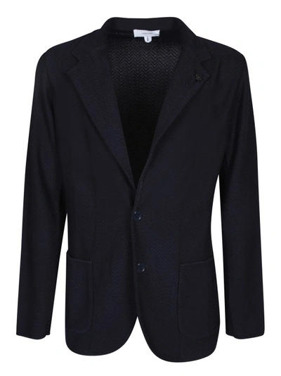 Lardini Blue Cotton Cardigan In Black