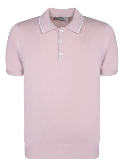 Canali Cotton Polo Shirt In Pink