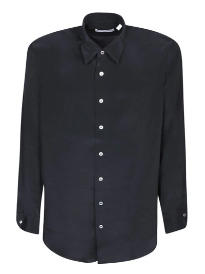 LARDINI BLACK SILK BLEND SHIRT