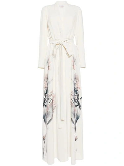 Saiid Kobeisy Floral-print Kaftan Dress In White