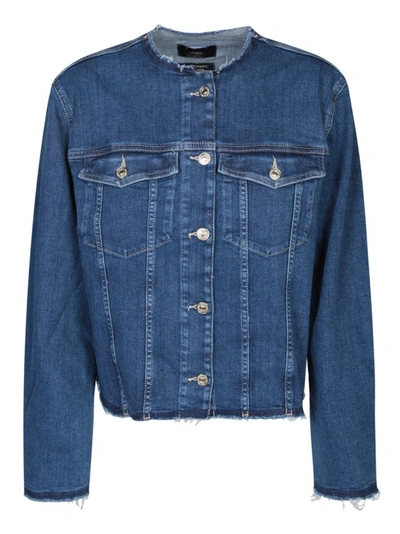 7 For All Mankind Cotton Jacket By 7 Fot All Mankind In Blue