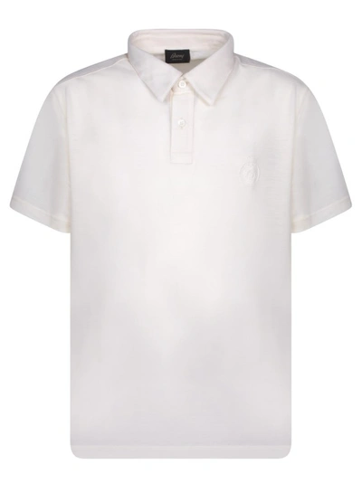 Brioni Wool Polo Shirt In White
