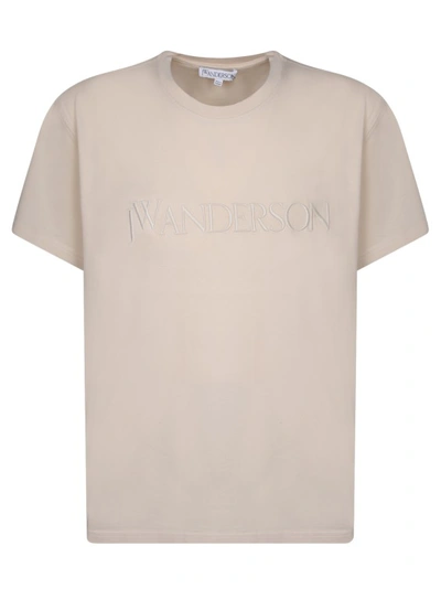 Jw Anderson Beige Cotton T-shirt In Grey