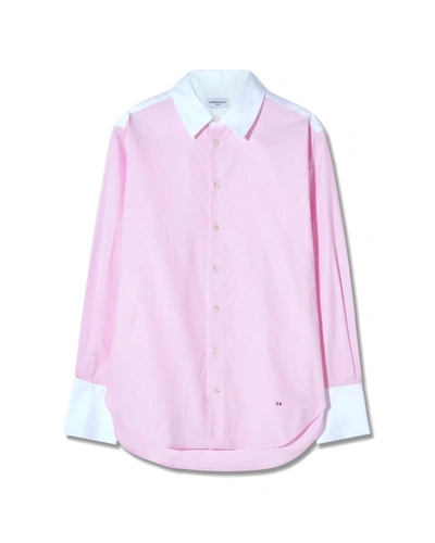Serena Bute Oversized Oxford Shirt - Pink In Black