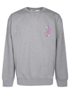 Jw Anderson Roundneck Sweatshirt With Front Logo And Unique Rear Print In Grey