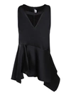 JW ANDERSON BLACK V-NECK TOP