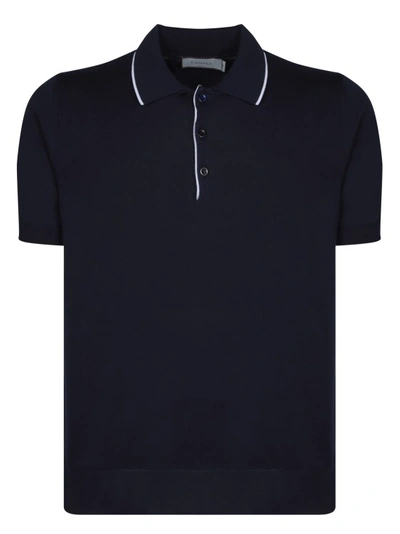 Canali Cotton Polo Shirt In Black