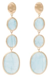 Marco Bicego 18k Yellow Gold Siviglia Aquamarine Graduated Drop Earrings In Yellow Gold/ Blue