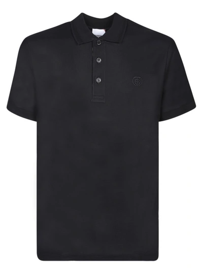 Burberry Cotton Pique Polo Shirt In Black