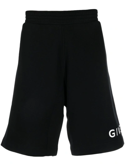 Givenchy Logo Cotton Shorts In Black