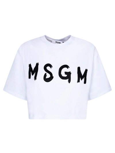 Msgm Cotton T-shirt By  In Silver