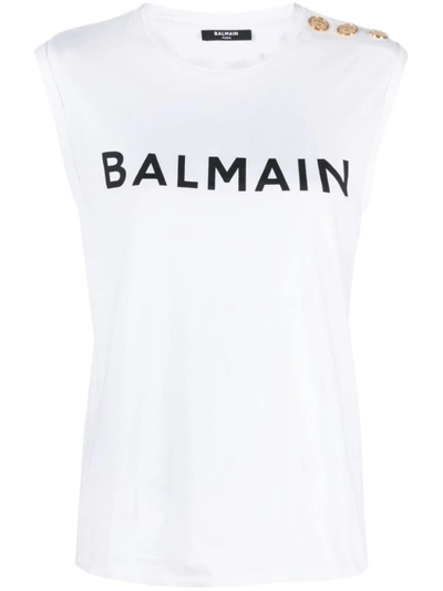 BALMAIN WHITE TANK TOP