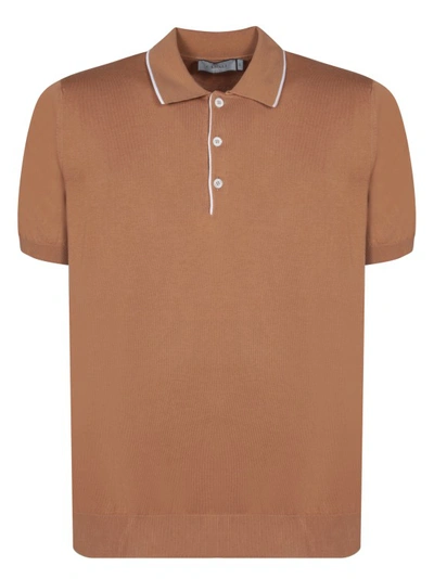 Canali Cotton Polo Shirt In Brown