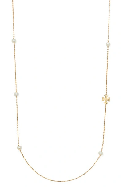 Tory Burch Women's Kira 18k Gold-plated & Cultured Pearl Long Necklace In Gold/pearl