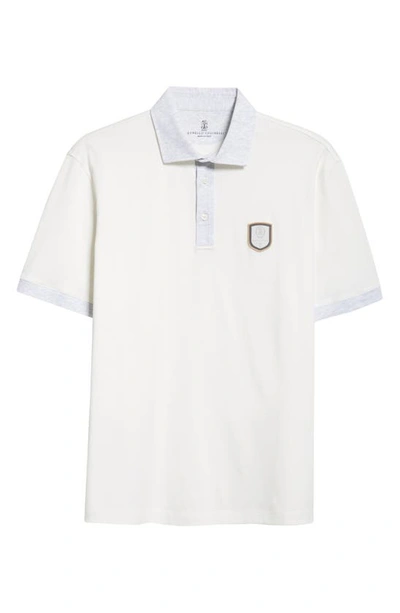 Brunello Cucinelli Logo-patch Polo Shirt In White