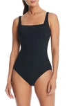 BLEU BY ROD BEATTIE WALK THE LINE FLOATING UNDERWIRE ONE-PIECE SWIMSUIT